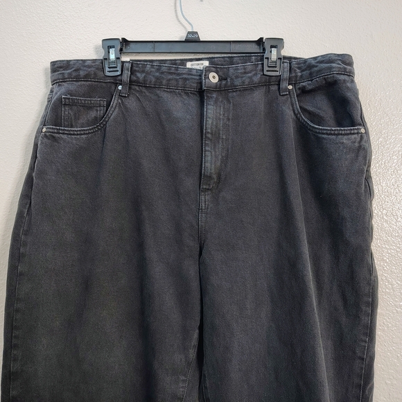 Cotton On Women's Midnight Black Curve Baggy Straight Leg Jeans Sz 12 High Rise - Picture 3 of 14